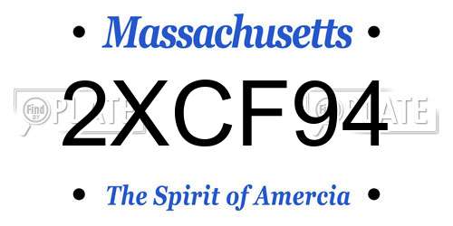 2XCF94 Massachusetts License Plate