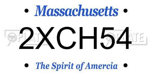 2XCH54 Massachusetts License Plate