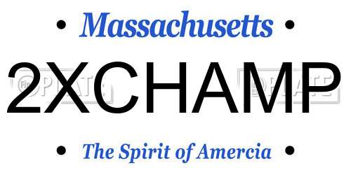 2XCHAMP Massachusetts License Plate