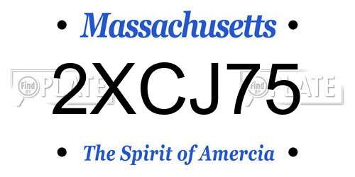 2XCJ75 Massachusetts License Plate