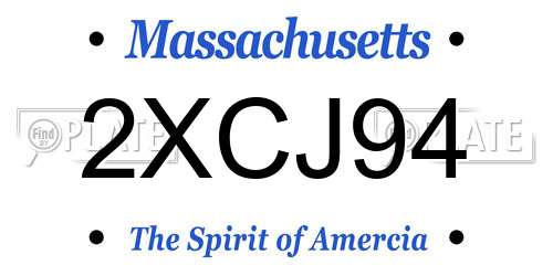 2XCJ94 Massachusetts License Plate