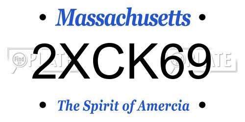 2XCK69 Massachusetts License Plate