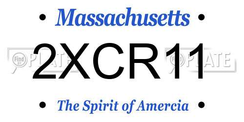 2XCR11 Massachusetts License Plate