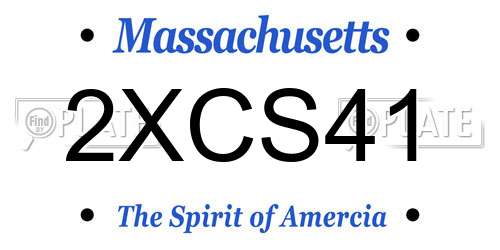2XCS41 Massachusetts License Plate