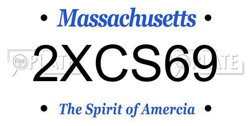 2XCS69 Massachusetts License Plate