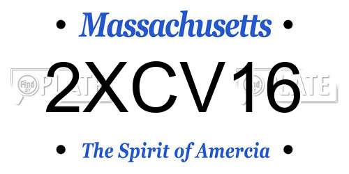 2XCV16 Massachusetts License Plate