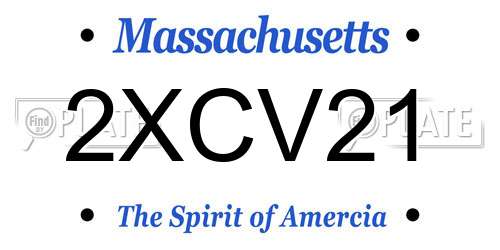 2XCV21 Massachusetts License Plate