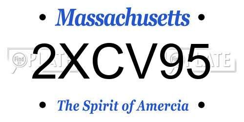 2XCV95 Massachusetts License Plate