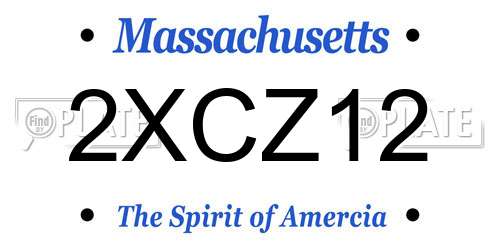 2XCZ12 Massachusetts License Plate