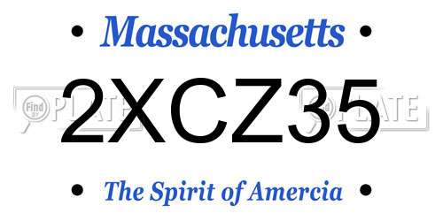2XCZ35 Massachusetts License Plate