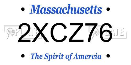 2XCZ76 Massachusetts License Plate