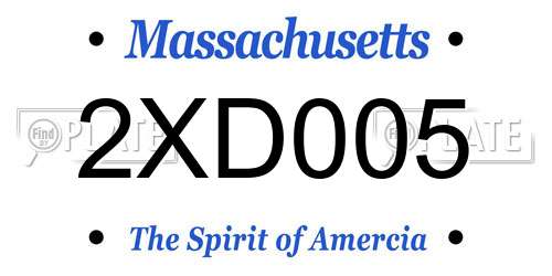 2XD005 Massachusetts License Plate