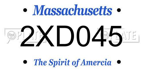 2XD045 Massachusetts License Plate