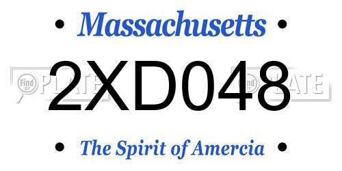2XD048 Massachusetts License Plate