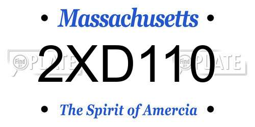 2XD110 Massachusetts License Plate