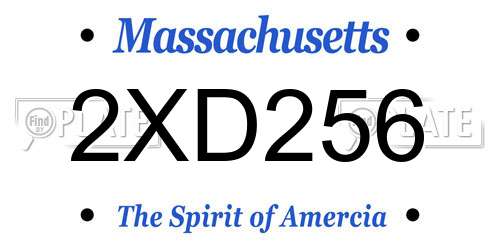 2XD256 Massachusetts License Plate