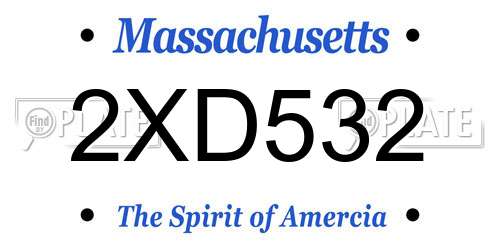 2XD532 Massachusetts License Plate