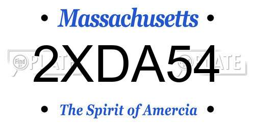 2XDA54 Massachusetts License Plate