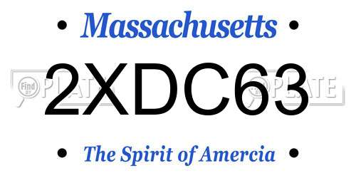2XDC63 Massachusetts License Plate