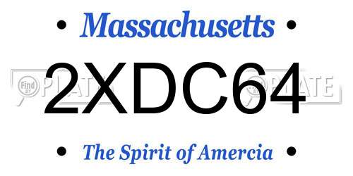 2XDC64 Massachusetts License Plate