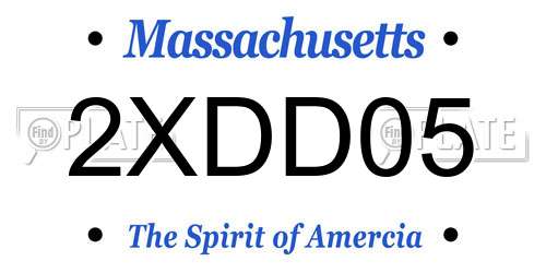 2XDD05 Massachusetts License Plate
