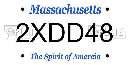 2XDD48 Massachusetts License Plate