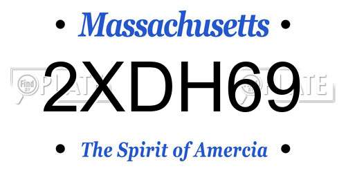 2XDH69 Massachusetts License Plate