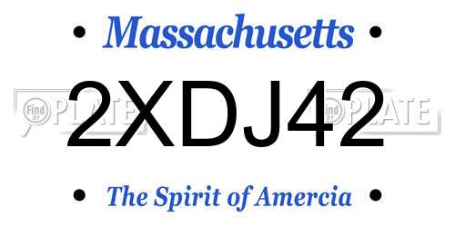 2XDJ42 Massachusetts License Plate