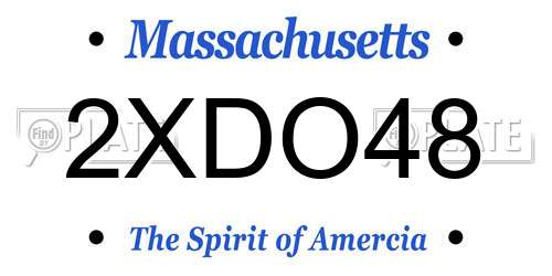 2XDO48 Massachusetts License Plate