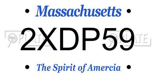 2XDP59 Massachusetts License Plate