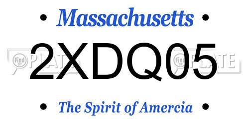 2XDQ05 Massachusetts License Plate