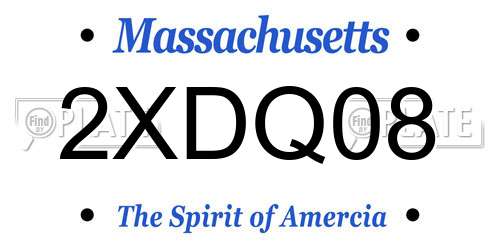 2XDQ08 Massachusetts License Plate