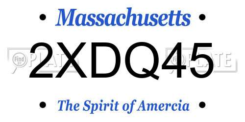 2XDQ45 Massachusetts License Plate