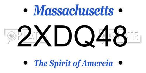 2XDQ48 Massachusetts License Plate
