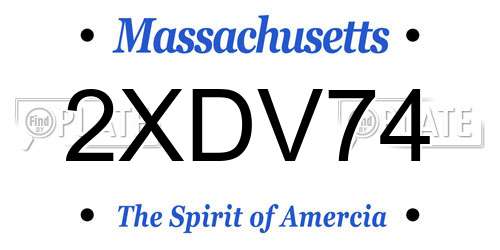 2XDV74 Massachusetts License Plate