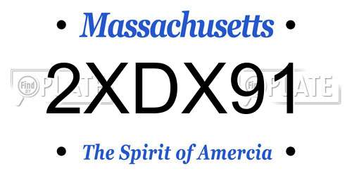 2XDX91 Massachusetts License Plate