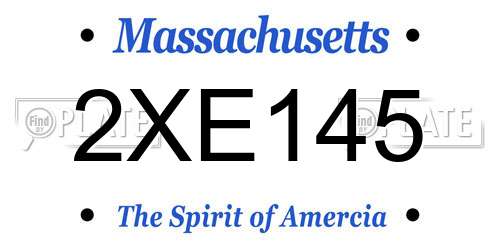 2XE145 Massachusetts License Plate