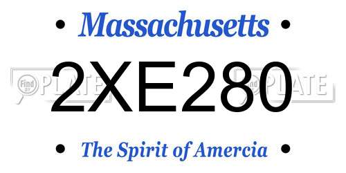 2XE280 Massachusetts License Plate