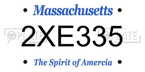 2XE335 Massachusetts License Plate
