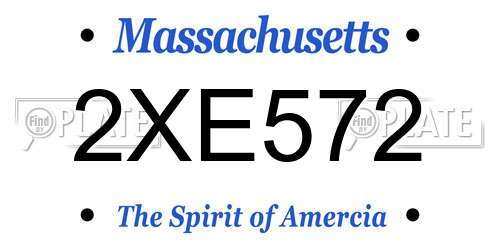 2XE572 Massachusetts License Plate