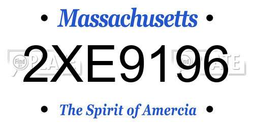 2XE9196 Massachusetts License Plate