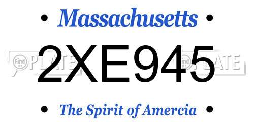2XE945 Massachusetts License Plate