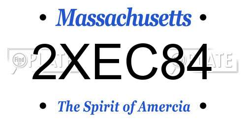 2XEC84 Massachusetts License Plate