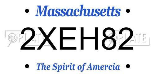 2XEH82 Massachusetts License Plate