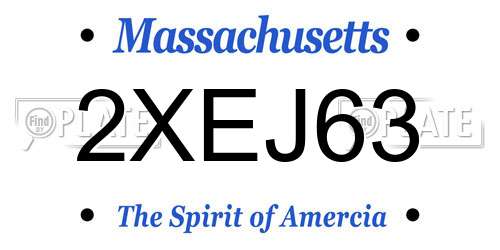 2XEJ63 Massachusetts License Plate