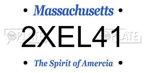 2XEL41 Massachusetts License Plate