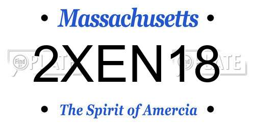 2XEN18 Massachusetts License Plate
