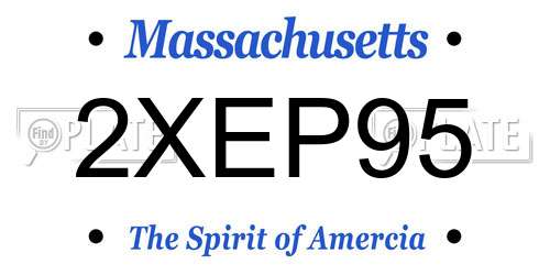 2XEP95 Massachusetts License Plate