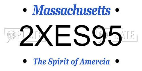 2XES95 Massachusetts License Plate