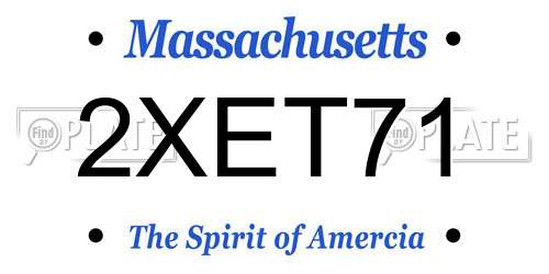 2XET71 Massachusetts License Plate